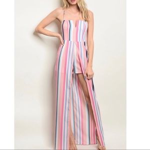 ❤️🌟HOST PICK🌟❤️Pink Striped Maxi Romper